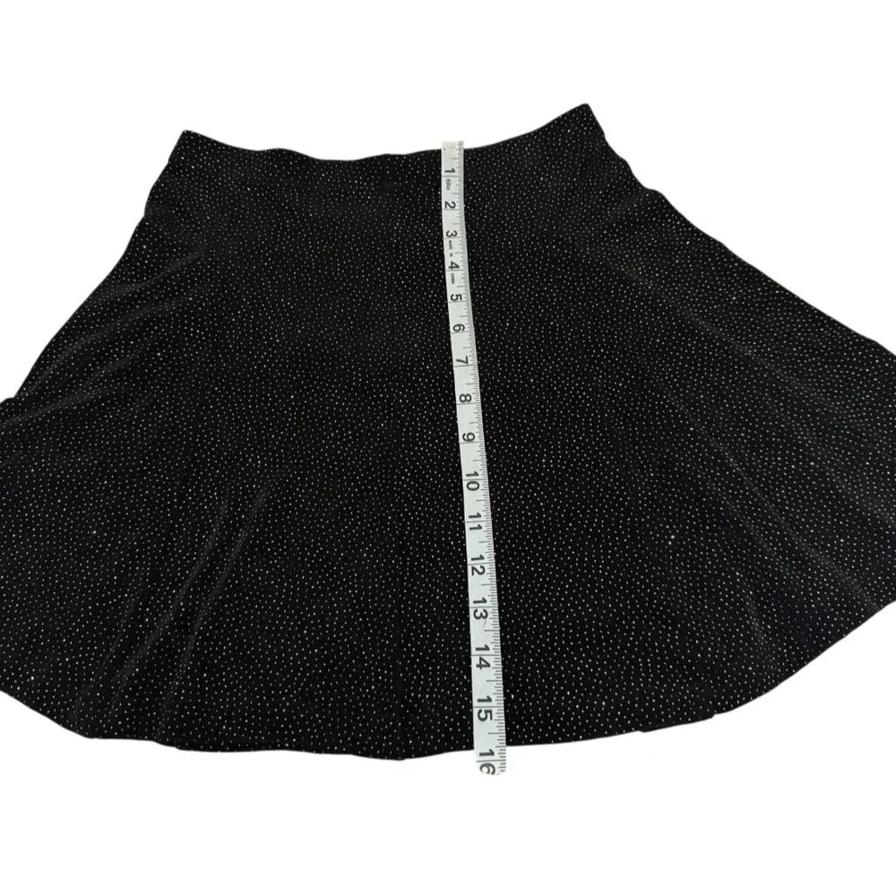 Vintage Betsey Johnson Women's Y2K 90s Black & Gold Glitter Mini Skirt Size S - Picture 5 of 6